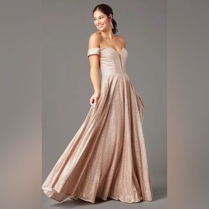 Rose Gold Sparkly Prom Dress